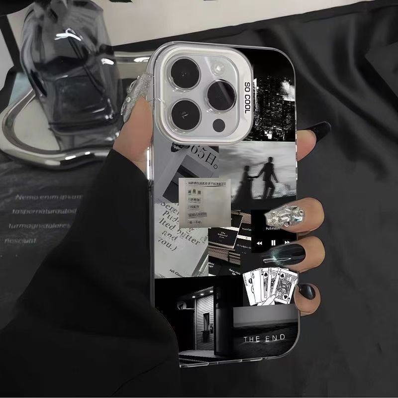 Los fragmentos de vida son adecuados para la carcasa del teléfono móvil Apple 16Promax, carcasa de gas personalizada iPhone15/14/13 texto 12