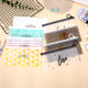 Cartoon Student Stationery Storage Bag Translucent Frosted Pen Bag Small Fresh Thickened Ring Zipper Bag PE Long Bag