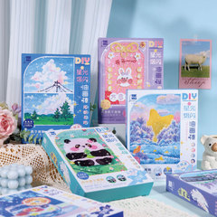 Soft Heavy Oil Pastel Set Gift Box with Frame, Art Painting Materials Pack for Students, Prize DIY with Tutorial