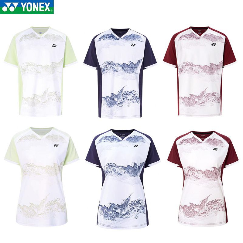 Yonex Badminton Clothing 1100826Bcr/2100826Bcr Men's and Women's Sports Tops Short-Sleeved T-Shirts