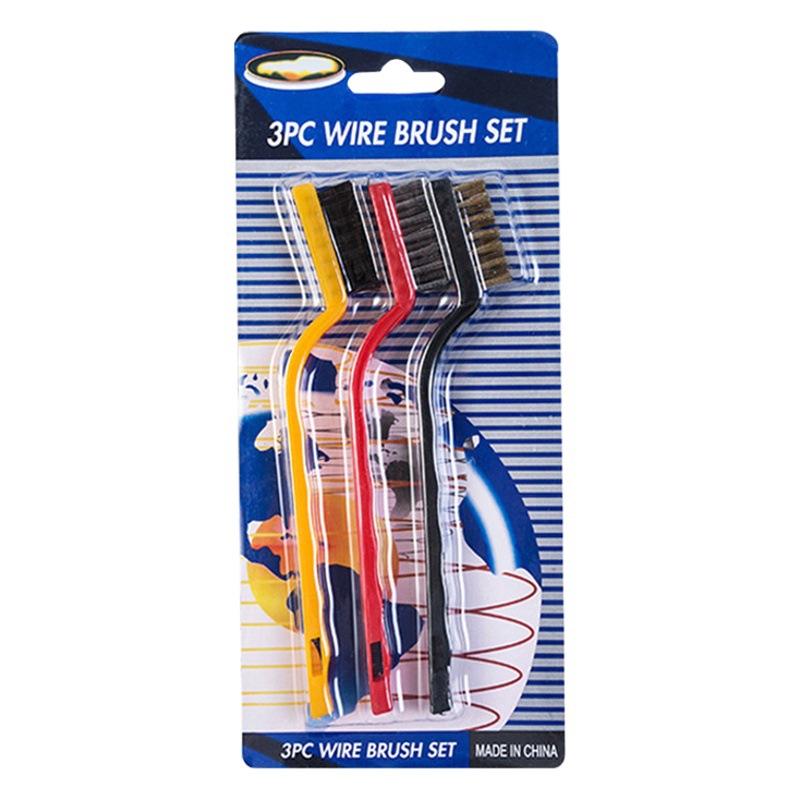 [Cepillo de la estufa de gas de tres piezas] cepillo de la estufa de cocina campana brecha cepillo de limpieza cepillo inferior de la olla cepillo de alambre de acero