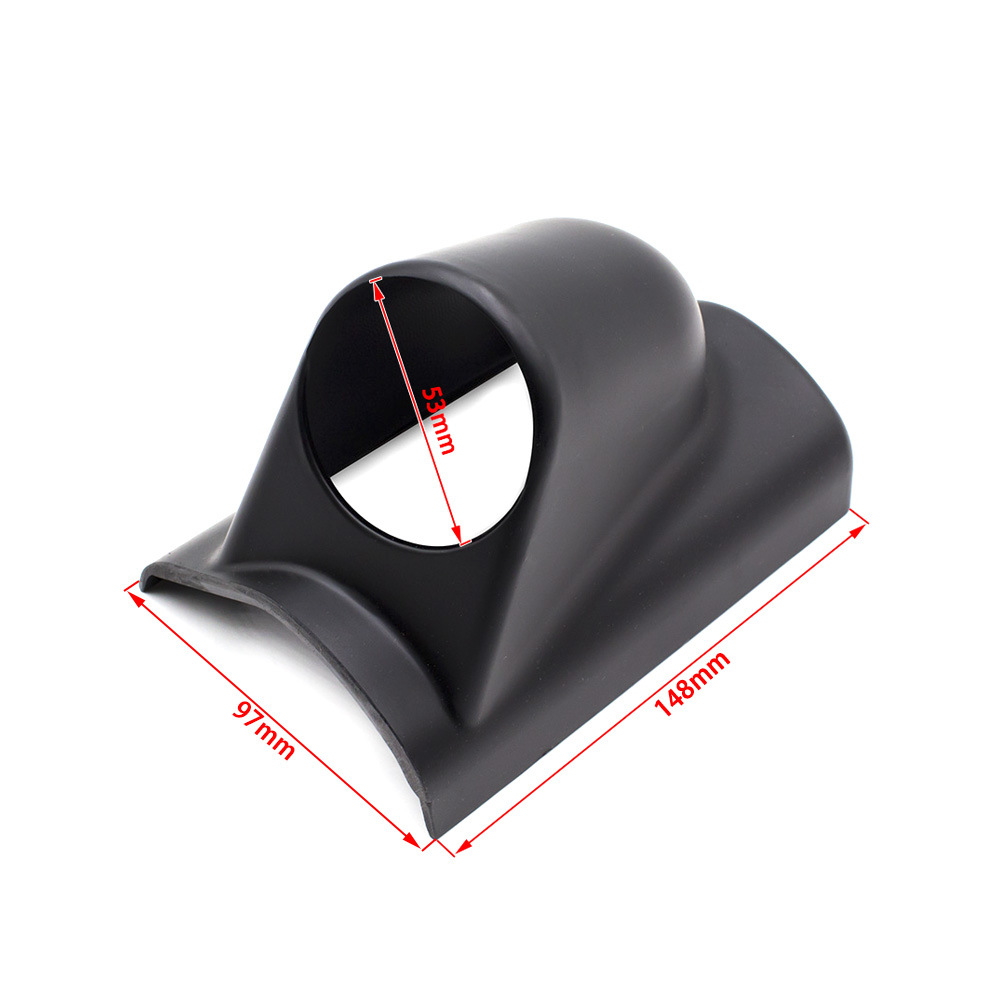 Car Modification Instrument Panel Cover 2inch Black Carbon Pattern 52mm Single Hole Double Hole Triple Hole Instrument Cover Base Left Frame