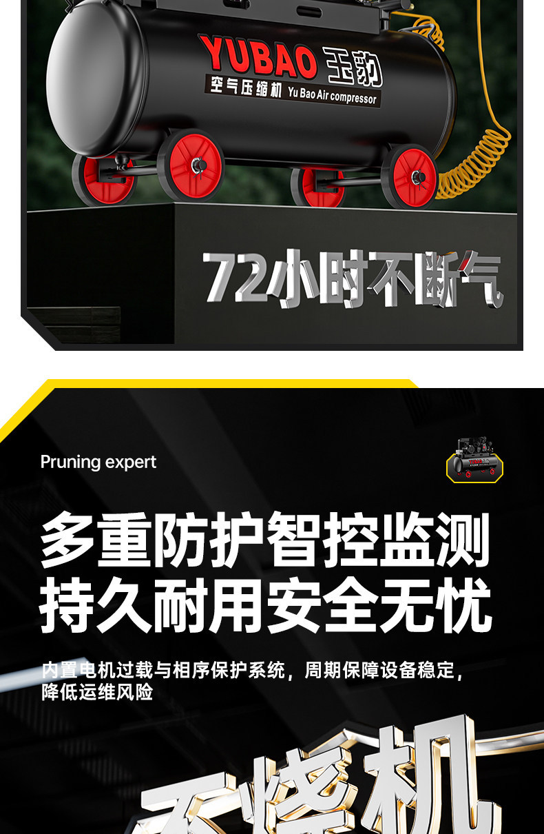 Air compressor industrial grade large 380V high pressure air pump small 220V spray paint air pump auto repair air compressor