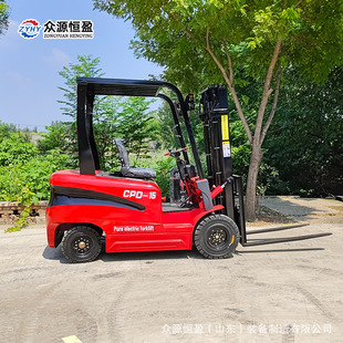 Ride-On Four-Wheel Balanced Weight Stacker Truck Zhongyuan Electric Forklift 1.5 Electric Hydraulic Forklift