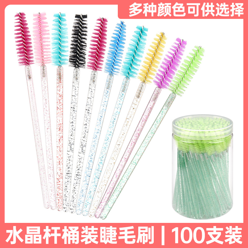 Venta al por mayor desechables barril cepillo de pestañas maquillaje cepillo de maquillaje herramienta portátil espiral pestañas peine rizador de pestañas