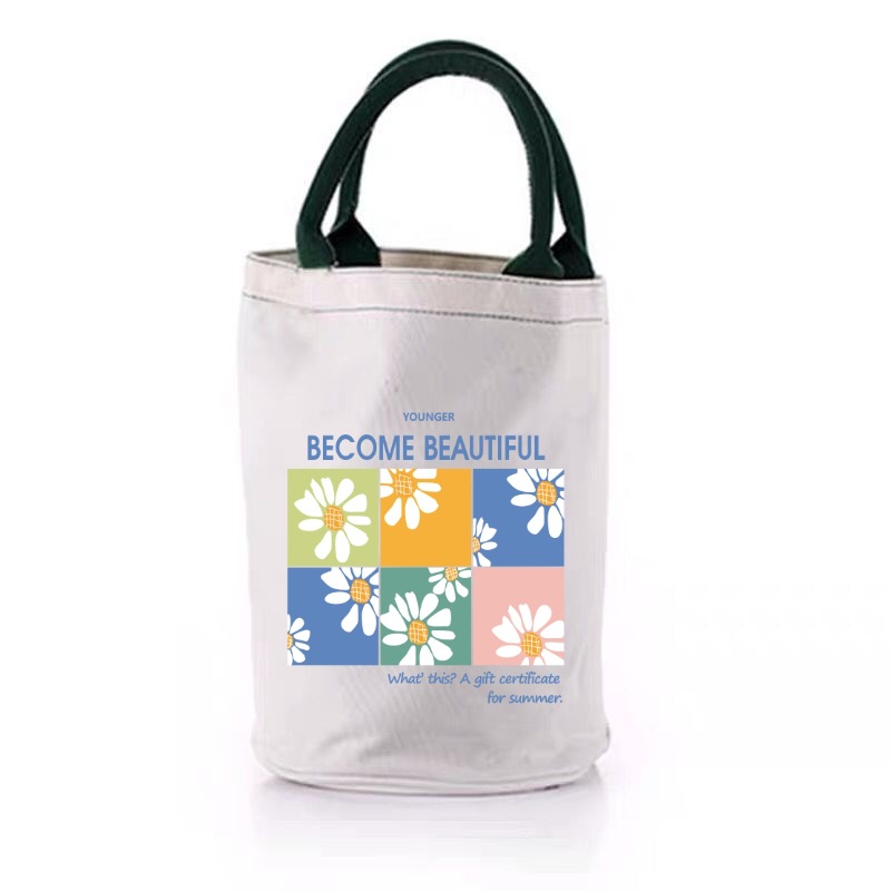 Bolsa de almuerzo de estilo japonés aislado Bento bolso estudiante almuerzo impermeable oficinista almuerzo bolsa de lona de gran capacidad