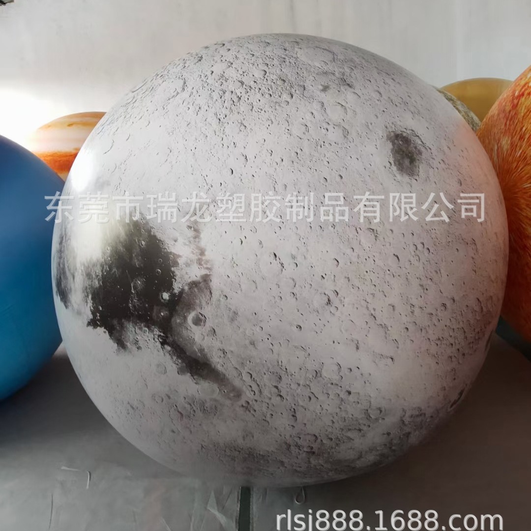 现货LED灯光充气月亮 10米直径中秋节美陈气模发光充气月亮