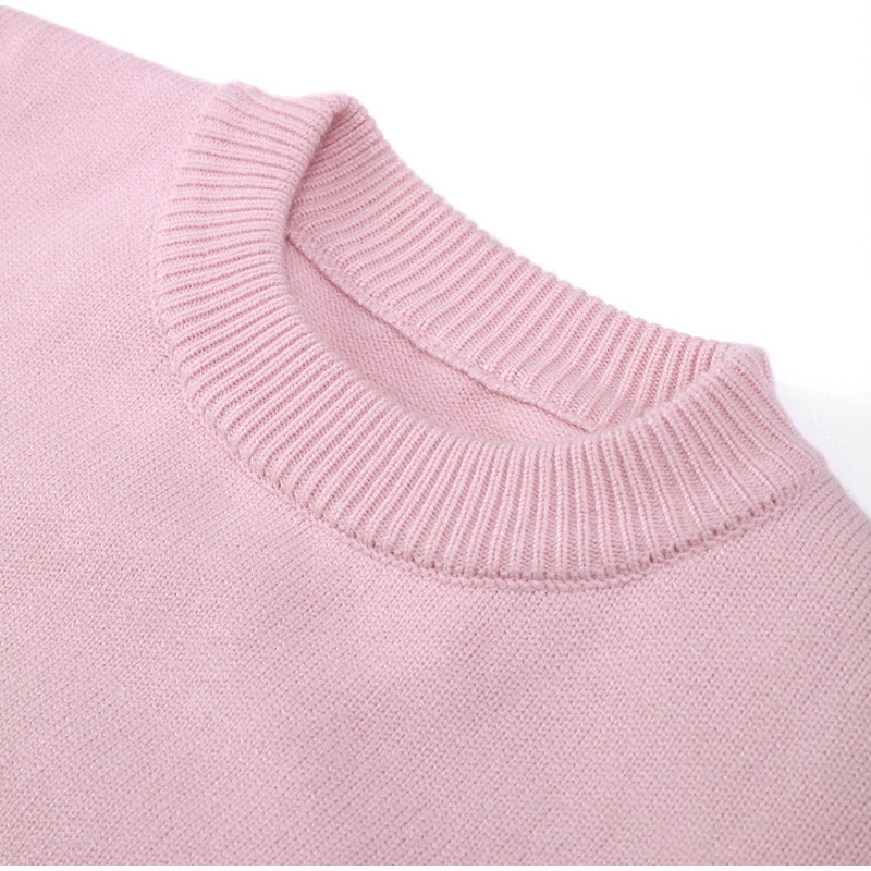 Women's Clothing winter new pink sweet round neck pullover sweater_voghion.com