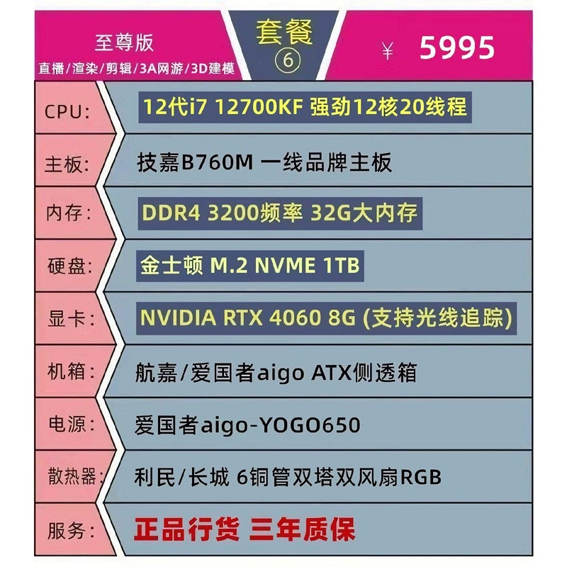Стационарный компьютер 4060 дизайнерский, RTX 4060 8 ГБ, до 32 ГБ ОЗУ/1 ТБ SSD