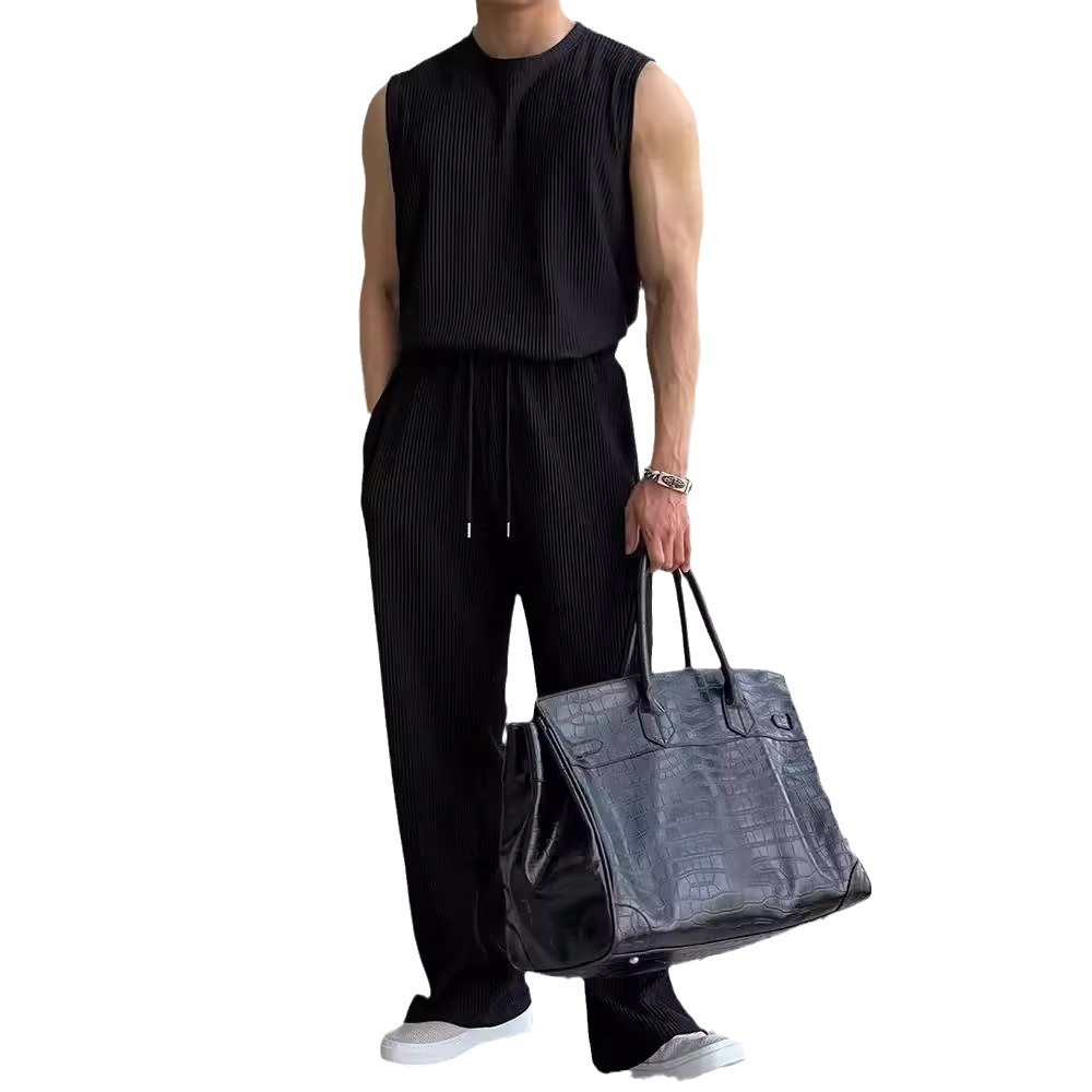 Chaleco de verano hombre camiseta de hombro sin mangas chaleco de acondicionamiento físico hombre secado rápido suelto comercio exterior al por mayor transfronterizo