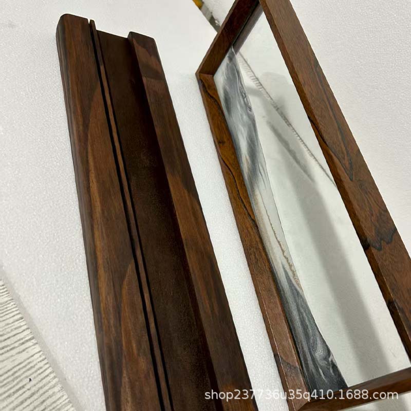 Base de espejo de piso de lujo ligero de madera maciza marco de soporte de espejo simple marco de imagen almohadilla de elevación fija marco de soporte antideslizante moderno