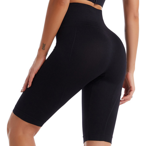 Women's High-Waist European and American Style Sporty Five-Pocket Tights with Seamless Moisture-Wicking and Breathable Quick-Drying Slim Fit Leggings
