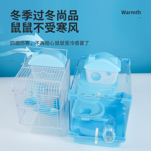 Chongshangtian hamster cage acrylic transparent double-layer supplies set complete villa daily necessities