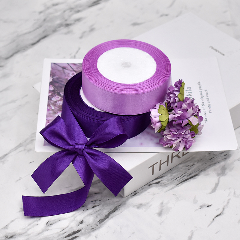 Factory direct 2.5cm polyester ribbon ribbon packaging gift box candy ribbon ribbon ribbon handmade bow ribbon
