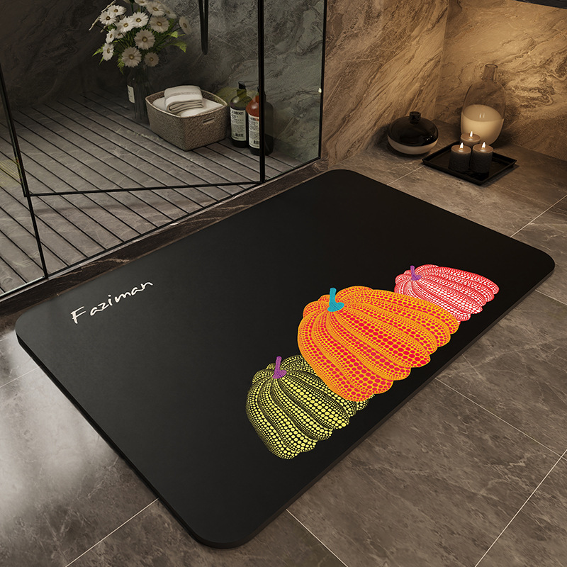 Nordic Simple Diatom Mud Floor Mat for Shower Room, Water-Absorbent, Quick-Drying and Stain-Resistant Floor Mat, Household Easy-Care Bathroom Floor Mat