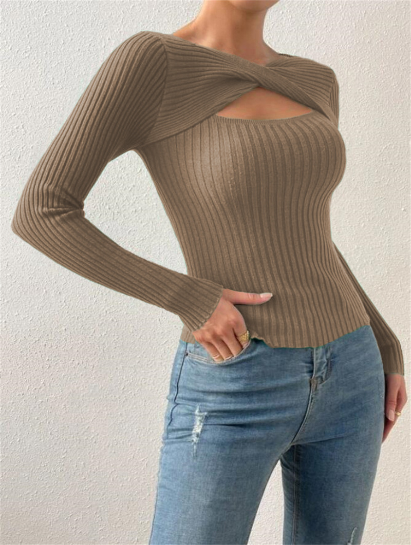 154g Weight Long Sleeve Sleeve Length Pullovers Placket Type Regular Sleeve Sleeve Type Polyester Fabric Type Regular Top Length Sweater Tops Type Holiday, Daily Occasion U Neck Neckline Slim Fit Type Solid Color Pattern Winter, Autumn Season Women's Gender Elegant, Streetwear Style Wholesale Women's Elegant Streetwear Solid Color Long Sleeve Sweaters & Cardigans 9