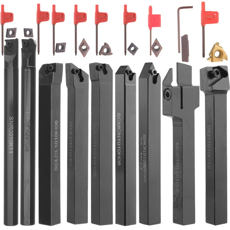 Держатель инструмента для ЧПУ-станка, 10 мм, набор из 9 токарных инструментов, высокопрочный фрезерный инструмент для токарного станка с ЧПУ