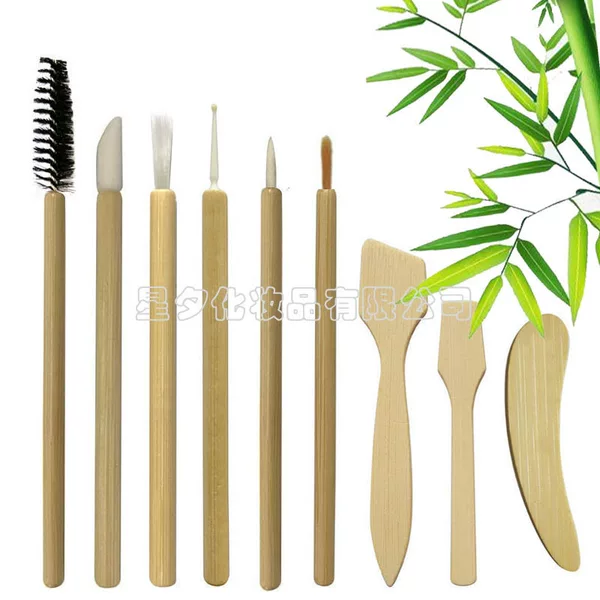 Factory Direct Supply Disposable Bamboo Handle Eyelash Brush Grafting Eyelash Eyelash Dyeing and Ironing 50 Pack Kraft Paper Box