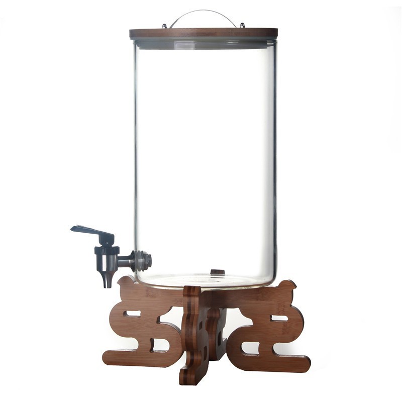 Gran capacidad de jugo de bebidas cubo con grifo comercial transparente de vidrio xiangyun base cubo de vino cubo de la enzima hogar