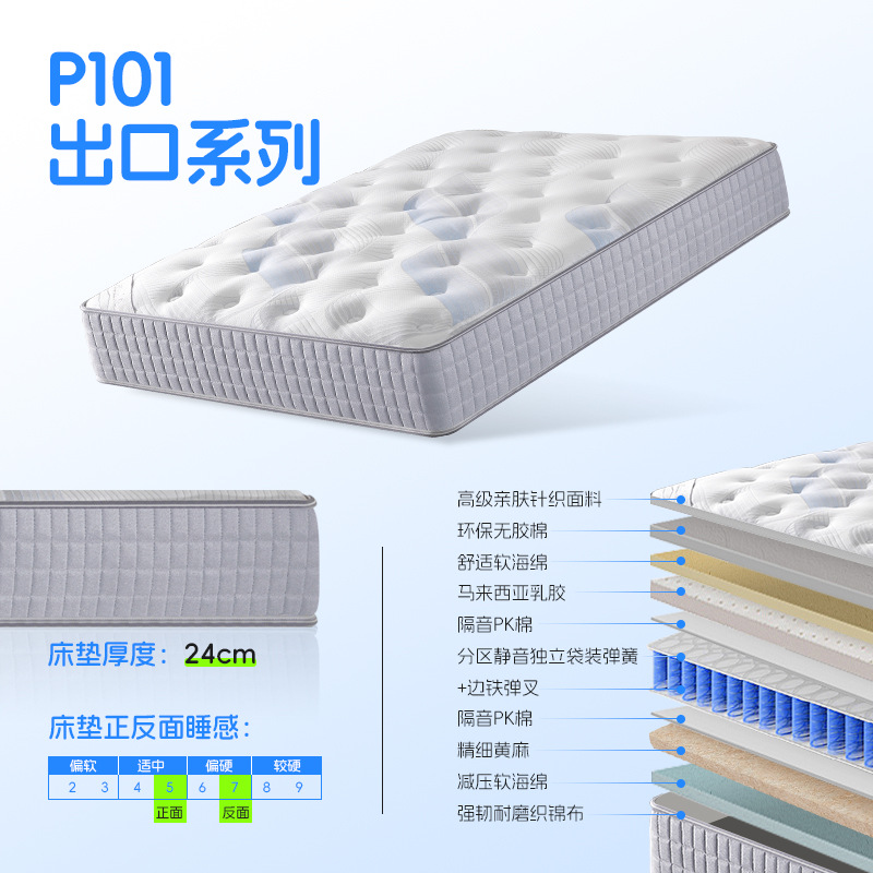 P101 부드럽고 단단한 수면 + 순수 천연 벌집 라텍스