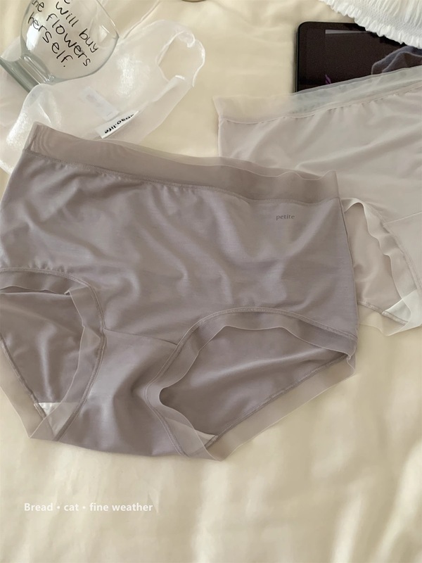 绵密奶油~内裤女中腰无痕亲肤裸感面膜裤舒适透气包臀少女三角裤|undefined