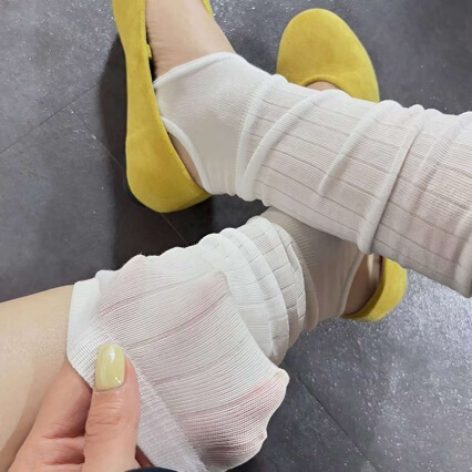 Summer ultra-thin single-needle calf-high footless socks, breathable and slimming, stylish to pair with flip-flops and sandals Summer ultra-thin single-needle calf-high footless socks, breathable and slimming, stylish to pair with flip-flops and sandals