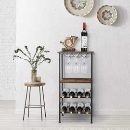 GN酒架桌独立式酒杆架橱柜玻璃瓶架适用于家庭地板酒柜酒吧厨房