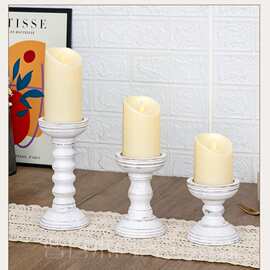 跨境木质蜡烛台餐厅氛围蜡烛架摄影拍摄道具烛台实木罗马柱蜡烛台