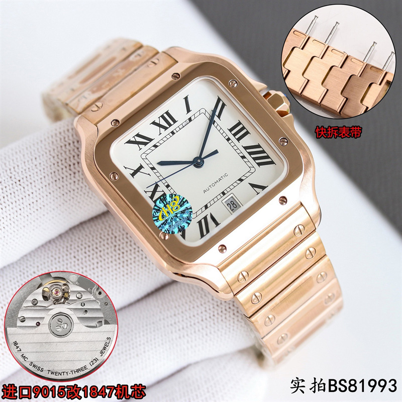 Foreign Trade Santos Watch Dumont Roman Series Fully Automatic Mechanical Watch Couple Fashion Blue Balloon Cross-Border Batch