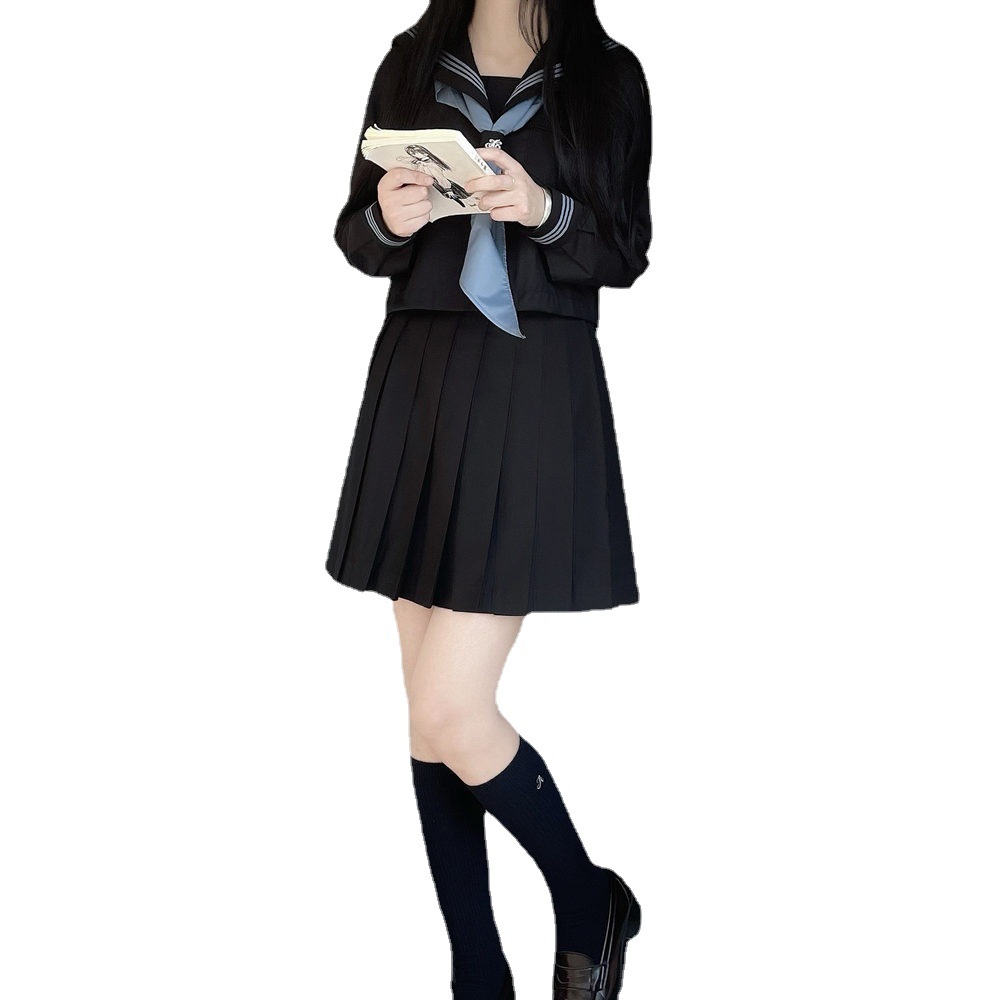 공장 도매 스카프 블랙 3 JK 유니폼 기본 해군 아카데미 바람 학교 JK 중급 선원 세트