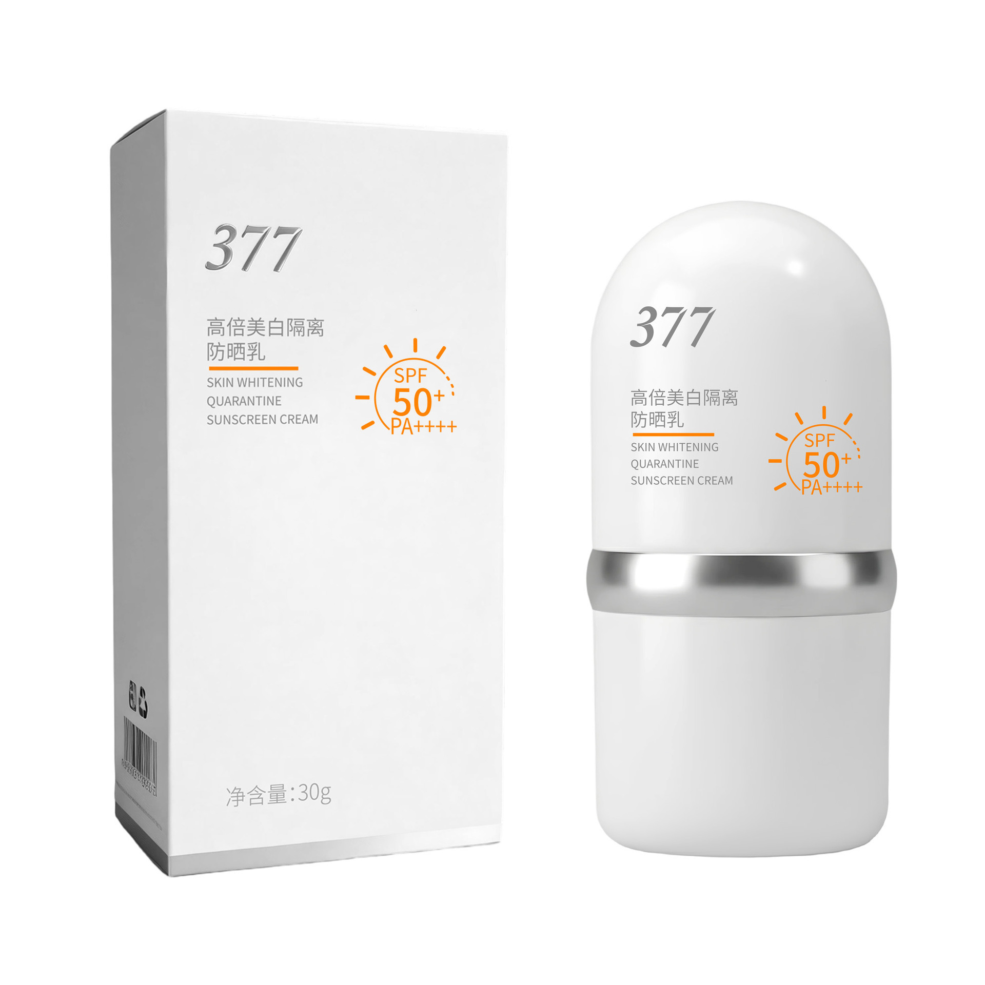 Blanqueamiento de agua, protector solar, aislamiento anti-UV, impermeable, anti-transpiración, aclaramiento del tono de la piel, tres en uno, el cabello es más alto