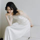 Off-shoulder Light Wedding Dress Simple Travel Shot White Slimming High-end Bride Wedding Super Fairy Welcome Out-of-house Yarn Dress