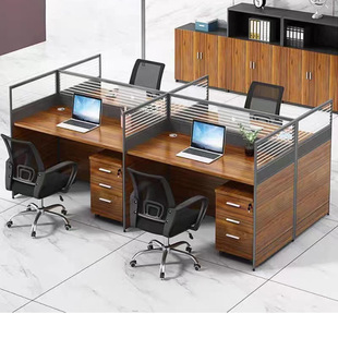 Staff Desk 2/4/6 Artificial Space Screen Partition Office Desk and Chair Combination Simple Modern Office Card Holds