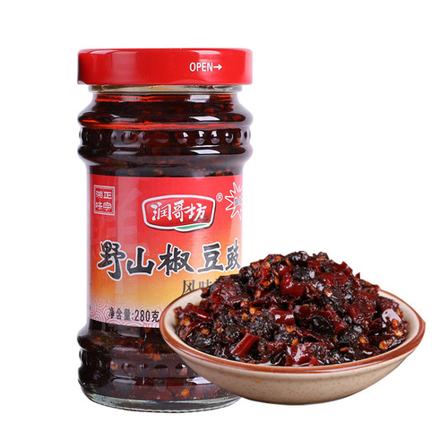 Rung's Workshop Wild Chilies Fermented Black Bean sauce, Hunan Specialty Flavor Fermented Black Bean Sauce, Seasoned Chopped Chili Sauce, Spicy and Hot Mix Rice and Noodle Sauce