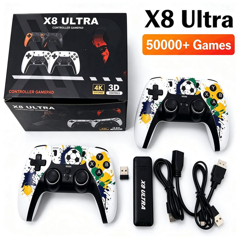 X8Ulra Open-Source Retro Video Game Console 4K Plug-And-Play Compatible with Psp N64 Ps1 Cross-Border Hot-Selling Model