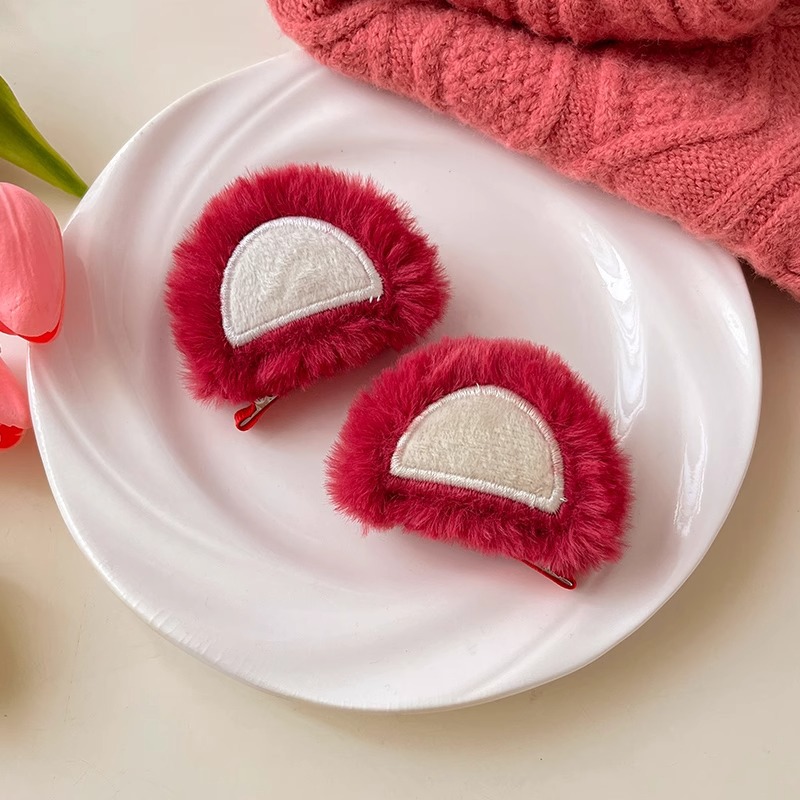 Linda caricatura fresa oso lavado de cara diadema mujer 2025 nueva diadema de presión horquilla antideslizante diadema