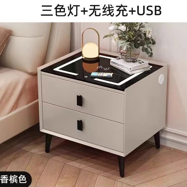 [카키] 무선충전 + 3색 주변광 + USB 충전 인터페이스 +