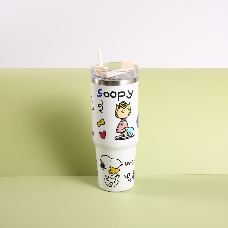 Taza de hielo de patrón de dibujos animados de anime transfronterizo Taza de coche de 30oz Taza de café de aislamiento al vacío de acero inoxidable 304