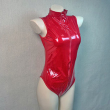 润取取 镜面PVC 拉链连体衣连体机车服 欧美夜店情趣情趣