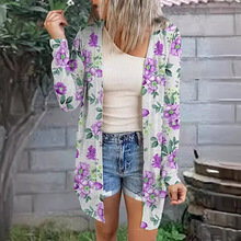 复古民族风棉麻V领秋冬季新款宽松长袖女士长款开衫上衣