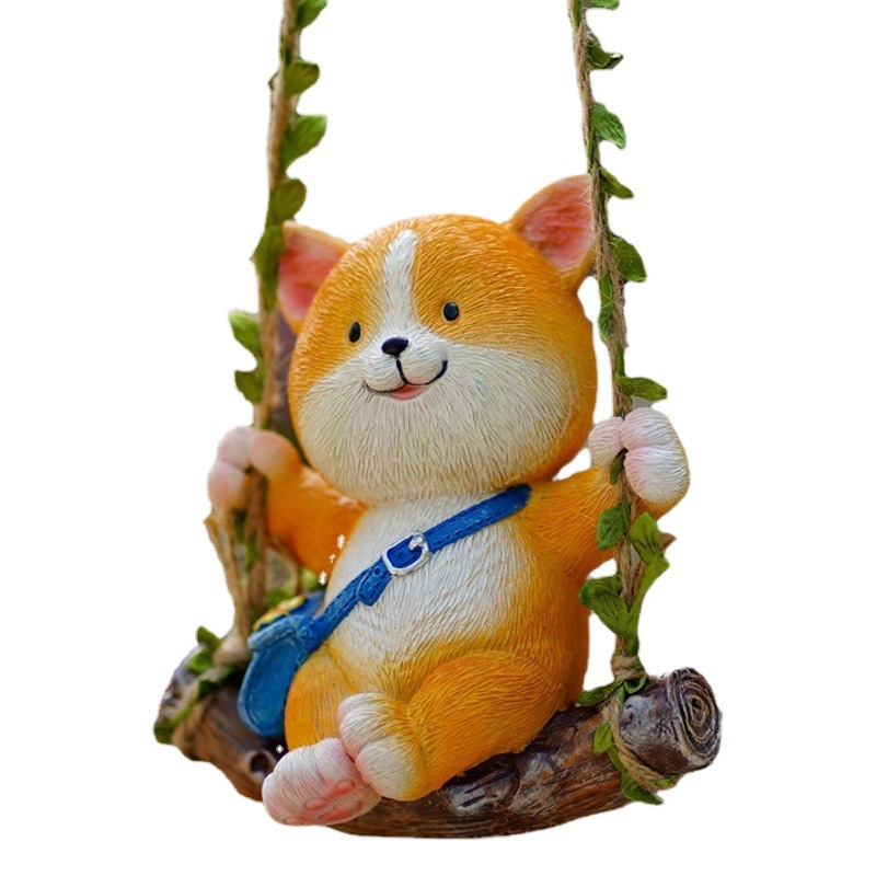 Jardín balcón Flor de jardinería al aire libre decoración colgante Bunny Swing árbol animal colgante B & B Decoración