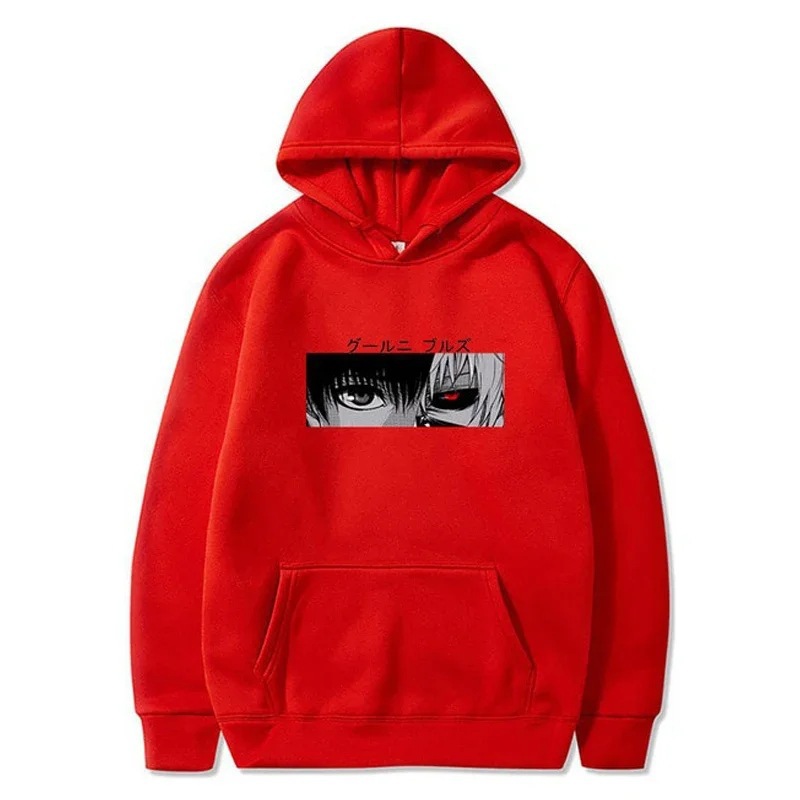 Anime Tokyo Ghoul Kaneki Ken Eyes Print Pullovers Hoodie Loo