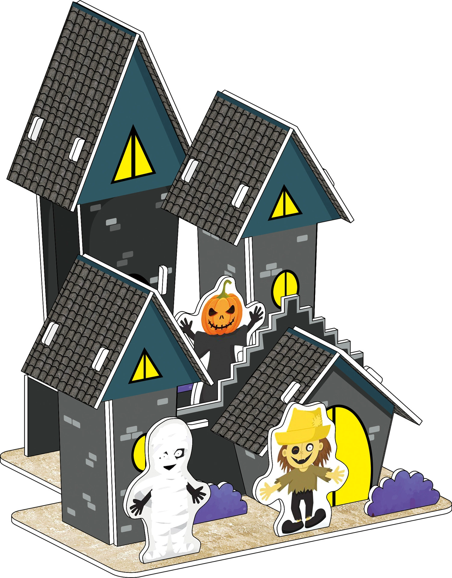 Three dimensional brainteaser, toy, house, interactive constructor, DIY, in 3d format, family style, Birthday gift