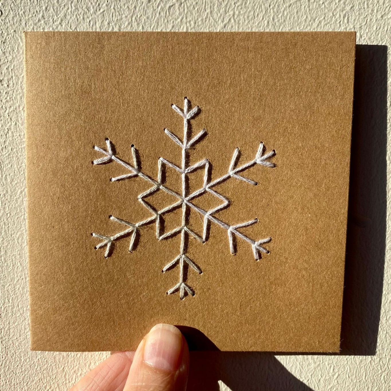 [자수 축하 카드] 크리스마스 화이트 눈송이