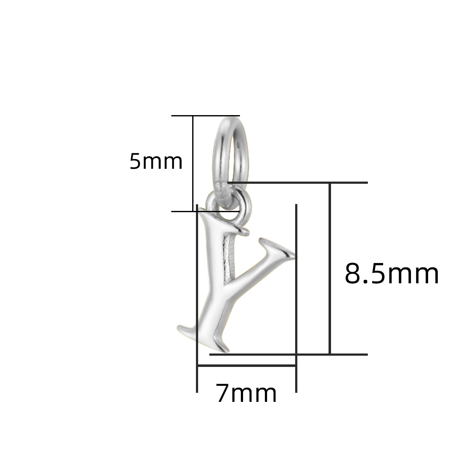 925 plata esterlina nuevo 26 carta collar de las mujeres simple nicho mini nombre inglés brillante plata colgante al por mayor