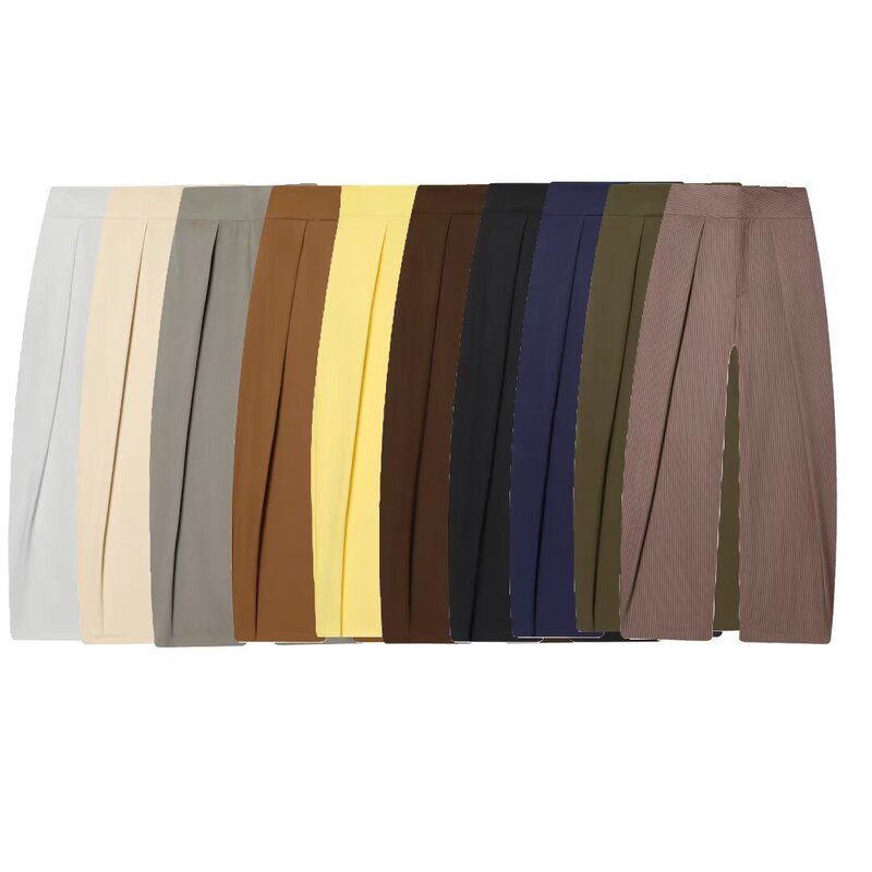 Amazon Wholesale Autumn New Women's Versatile Pure Color High Waist Pleated Balloon Style Casual Pants 1255557