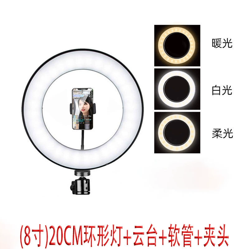 LED Ring Light Rechargeable, multi-size 8–22 inch, adjustable tripod & phone holder