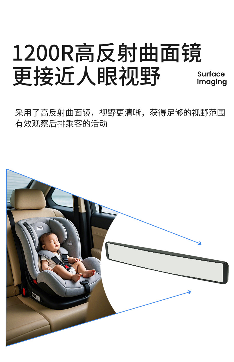 Yac In-Car Child Safety Seat Observation Mirror Car Rearview Mirror Wide-Angle Rear Seat Baby Passenger Auxiliary Mirror