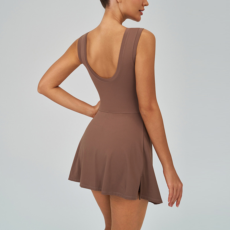 Transfronterizos falsos dos piezas anti-luz ropa deportiva apretada delgada acondicionamiento físico casual belleza de espalda yoga falda de tenis 8793