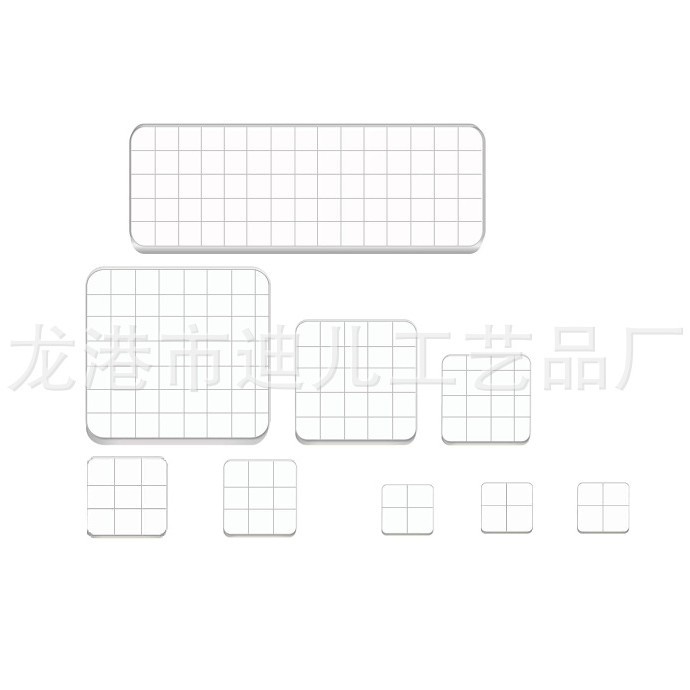 9 Pieces Acrylic Seal Block Transparent Stamping Tools Grid Line Scrapbook Crafts Various Sizes